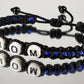 mom bracelet with a thin blue line, support police bracelet