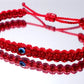 good luck red bracelet with a mini evil eye, braided red string wristband, evil eye protection braided bracelet for man & woman