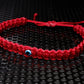 good luck red bracelet with a mini evil eye, braided red string wristband, evil eye protection braided bracelet for man & woman