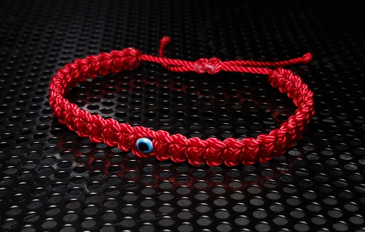 good luck red bracelet with a mini evil eye, braided red string wristband, evil eye protection braided bracelet for man & woman