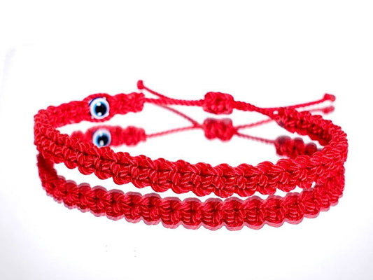 good luck red string bracelet, evil eye protection amulet, red string wristband, red evil eye bracelet, adjustable, for man & woman