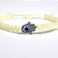 Hamsa hand light yellow string bracelet, for happiness, luck, health, and good fortune, new. good luck and evil eye charm for man and woman