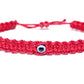 good luck red bracelet with a mini evil eye, braided red string wristband, evil eye protection braided bracelet for man & woman