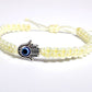 Hamsa hand light yellow string bracelet, for happiness, luck, health, and good fortune, new. good luck and evil eye charm for man and woman