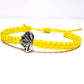 Lotus flower bracelet, yellow string braided bracelet, silver color lotus flower charm, new, adjustable for man & woman