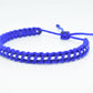 Blue bracelet with a white line -braided bracelet -support wristband -braided blue with white bracelet -new -adjustable for man and woman