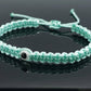 evil eye bracelet, teal color string, evil eye wristband, braided evil eye protection bracelet, adjustable, good luck charm for man & woman