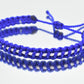 Blue bracelet with a white line -braided bracelet -support wristband -braided blue with white bracelet -new -adjustable for man and woman