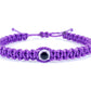 evil eye bracelet, purple string, evil eye wristband, braided evil eye protection bracelet, adjustable for man and woman