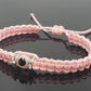 evil eye bracelet, soft pink, evil eye wristband, braided evil eye protection bracelet, good luck wristband adjustable, light pink string