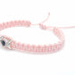 evil eye bracelet, soft pink, evil eye wristband, braided evil eye protection bracelet, good luck wristband adjustable, light pink string