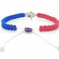 Hamsa hand blue red & white string bracelet for happiness luck health and good fortune. good luck wristband evil eye charm, USA patriotic