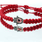 Hamsa Hand bracelet with an evil eye for protection and good luck, braided red string wristband with a silver color hamsa hand