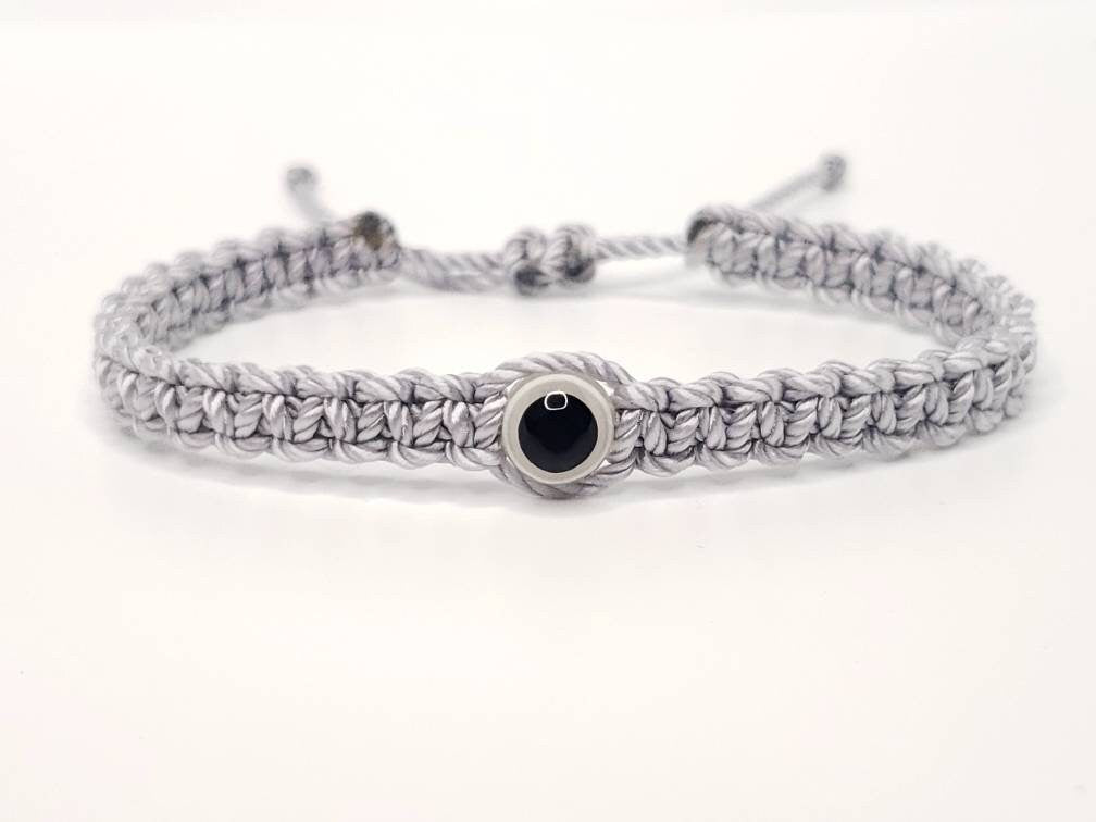 evil eye bracelet, silver string evil eye wristband, braided evil eye protection bracelet, good luck wristband adjustable for man and woman