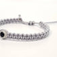 evil eye bracelet, silver string evil eye wristband, braided evil eye protection bracelet, good luck wristband adjustable for man and woman