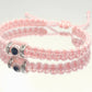 evil eye bracelet, soft pink, evil eye wristband, braided evil eye protection bracelet, good luck wristband adjustable, light pink string