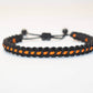 Black with orange line bracelet -Black braided bracelet with a  thin orange Line, adjustable wristband -new -handmade awareness  bracelet