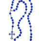 Beautiful Rosary necklace, blue beads rosary, braided rosary necklace for man and woman