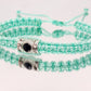 evil eye bracelet, beautiful teal color string evil eye wristband, braided evil eye protection bracelet, good luck wristband adjustable