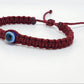 Evil eye amulet, good luck bracelet, good luck burgundy string wristband, evil eye protection, good luck charm, adjustable for man & woman