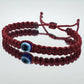 Evil eye amulet, good luck bracelet, good luck burgundy string wristband, evil eye protection, good luck charm, adjustable for man & woman