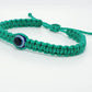 Evil eye amulet, aqua green good luck bracelet, good luck braided wristband, evil eye protection, good luck charm adjustable for man & woman