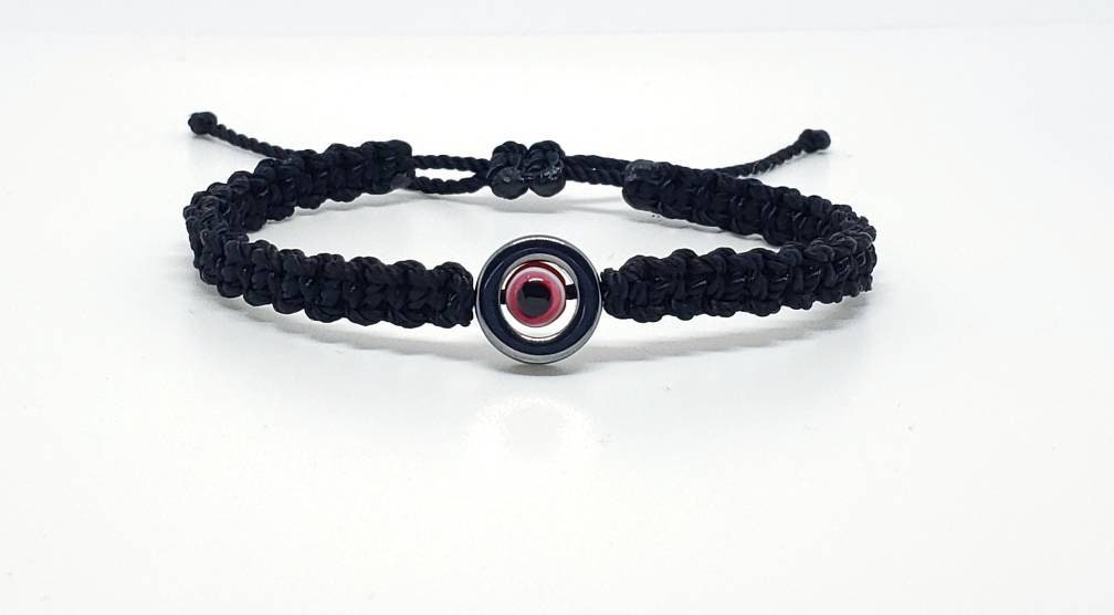 Evil eye Hematite black string good luck bracelet evil eye charm braided black string wristband evil eye protection braided bracelet