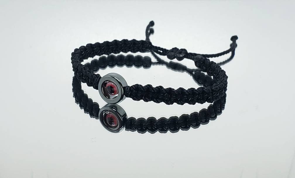 Evil eye Hematite black string good luck bracelet evil eye charm braided black string wristband evil eye protection braided bracelet