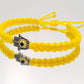 Hamsa Hand yellow bracelet with an evil eye for protection and good luck braided yellow string wristband with a silver color hamsa hand