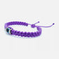 evil eye bracelet, evil eye protection, evil eye amulet, purple string braided bracelet, brand new, adjustable