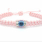 evil eye bracelet, evil eye protection, evil eye amulet, pink string braided bracelet, brand new, adjustable, beautiful baby pink string