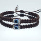 Evil eye bracelet, good luck wristband, brown string braided wristband, evil eye protection, good luck charm, adjustable for man & woman