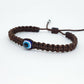 Evil eye amulet, good luck bracelet, good luck brown string wristband evil eye protection & good luck charm, adjustable, for man and woman