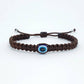 Evil eye amulet, good luck bracelet, good luck brown string wristband evil eye protection & good luck charm, adjustable, for man and woman