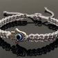 Hamsa hand silver string bracelet, for happiness, luck, health, and good fortune, new. good luck and evil eye charm for man and woman