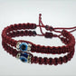 Evil eye amulet, burgundy good luck bracelet, good luck burgundy string wristband, evil eye protection, good luck charm, adjustable