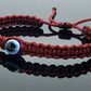 Evil eye amulet, good luck bracelet, good luck burgundy string wristband, evil eye protection, good luck charm, adjustable for man & woman