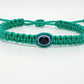 Evil eye amulet, aqua green good luck bracelet, good luck braided wristband, evil eye protection, good luck charm adjustable for man & woman