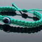 Evil eye amulet, aqua green good luck bracelet, good luck braided wristband, evil eye protection, good luck charm adjustable for man & woman