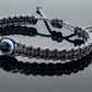 evil eye bracelet, grey string evil eye protection, evil eye amulet wristband, evil eye braided bracelet, brand new adjustable