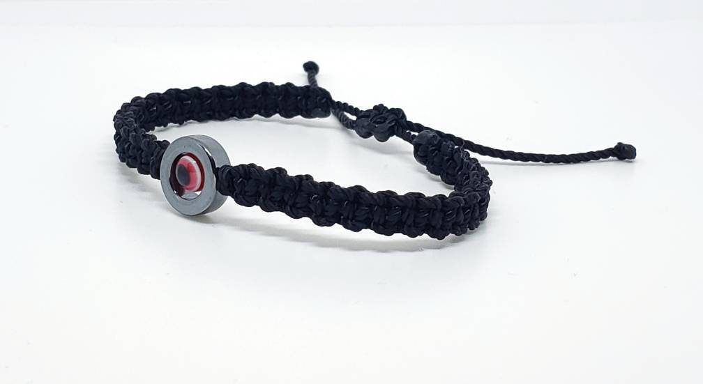 Evil eye Hematite black string good luck bracelet evil eye charm braided black string wristband evil eye protection braided bracelet