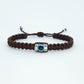 Evil eye bracelet, good luck wristband, brown string braided wristband, evil eye protection, good luck charm, adjustable for man & woman