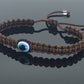 Evil eye amulet, good luck bracelet, good luck brown string wristband evil eye protection & good luck charm, adjustable, for man and woman