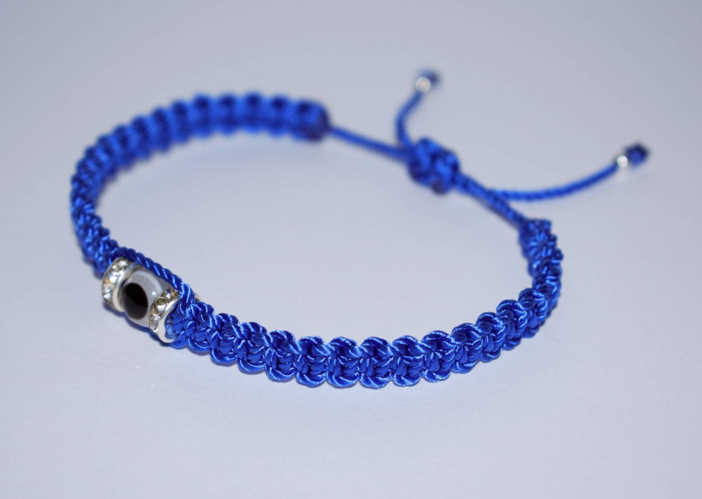 evil eye bracelet, royal blue string, evil eye wristband, braided evil eye protection bracelet, adjustable for man & woman