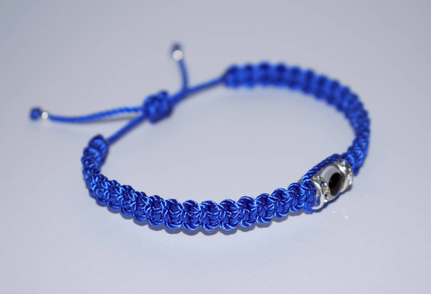 evil eye bracelet, royal blue string, evil eye wristband, braided evil eye protection bracelet, adjustable for man & woman