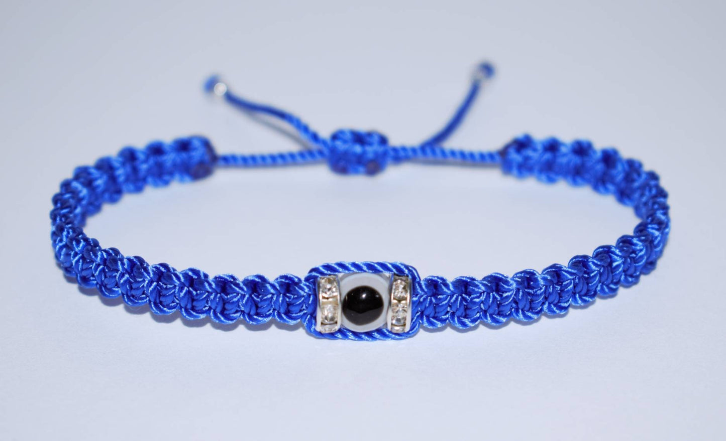 evil eye bracelet, royal blue string, evil eye wristband, braided evil eye protection bracelet, adjustable for man & woman