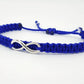 Beautiful infinity blue string bracelet, braided blue infinity adjustable, blue bracelet, blue friendship bracelet, blue unisex bracelet