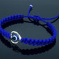 evil eye bracelet, blue string evil eye protection wristband, good luck braided bracelet, blue string bracelet, adjustable for man and woman