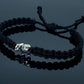 Elephant bracelet, black string bracelet with an elephant charm for good luck, adjustable, for man and woman