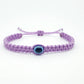 Evil eye amulet bracelet, good luck Lilac color string wristband evil eye protection good luck charm, adjustable beautiful braided bracelet